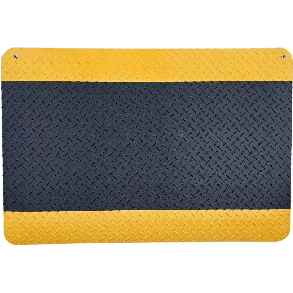 Alfombrilla antifatiga ErgoSoft Strong de Steinbock®, patrón de diamante, 2 capas, L x A 600 x 1000 mm, negro/amarillo