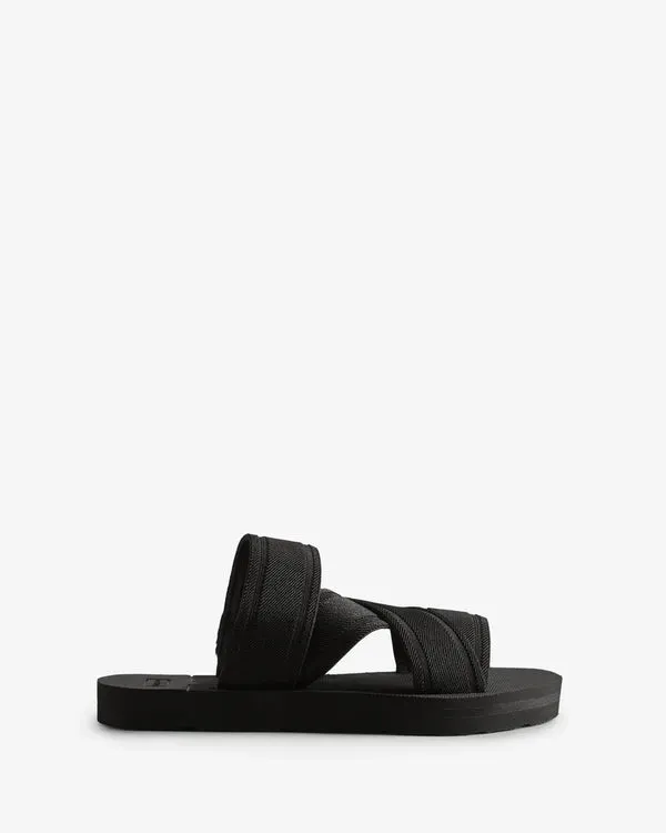 ALTA CALIDAD CHANCLAS HUNTER ELASTIC CROSSOVER LOGO MUJER NEGRAS | 410SBRIFU – CHANCLAS