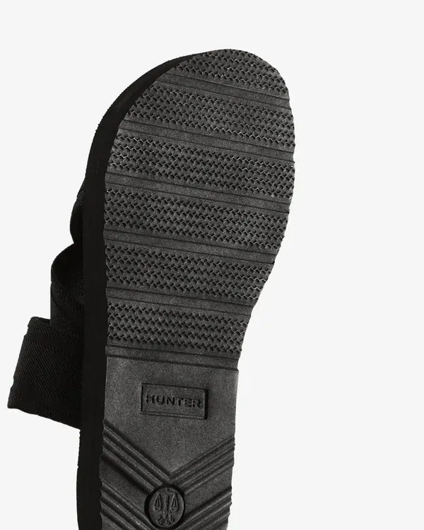 ALTA CALIDAD CHANCLAS HUNTER ELASTIC CROSSOVER LOGO MUJER NEGRAS | 410SBRIFU – CHANCLAS