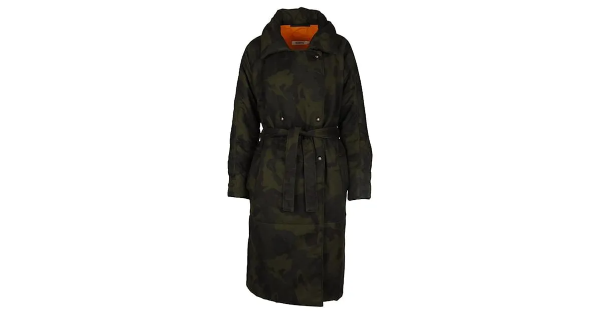 Autre Marque Chaqueta larga con estampado militar Marios Verde 
