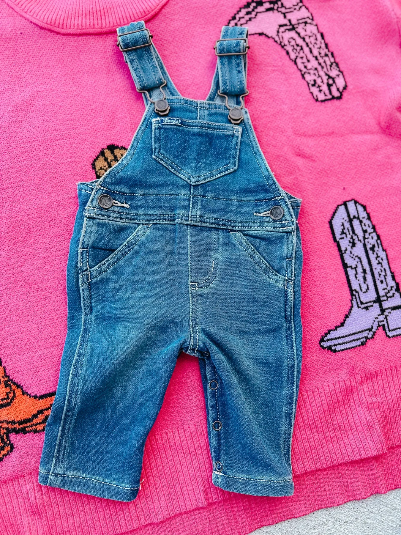 BABY GIRL WRANGLER MYRA LIGHT WASH OVERALLS