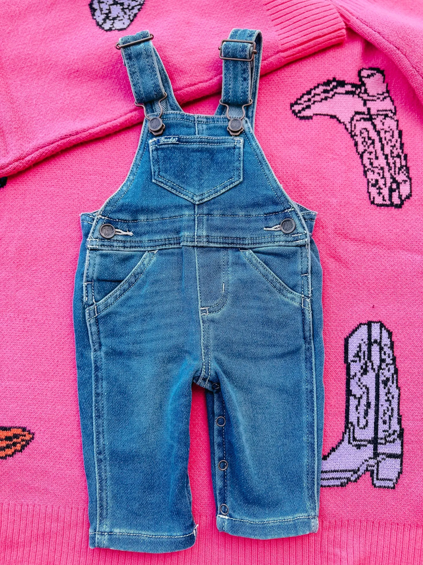 BABY GIRL WRANGLER MYRA LIGHT WASH OVERALLS