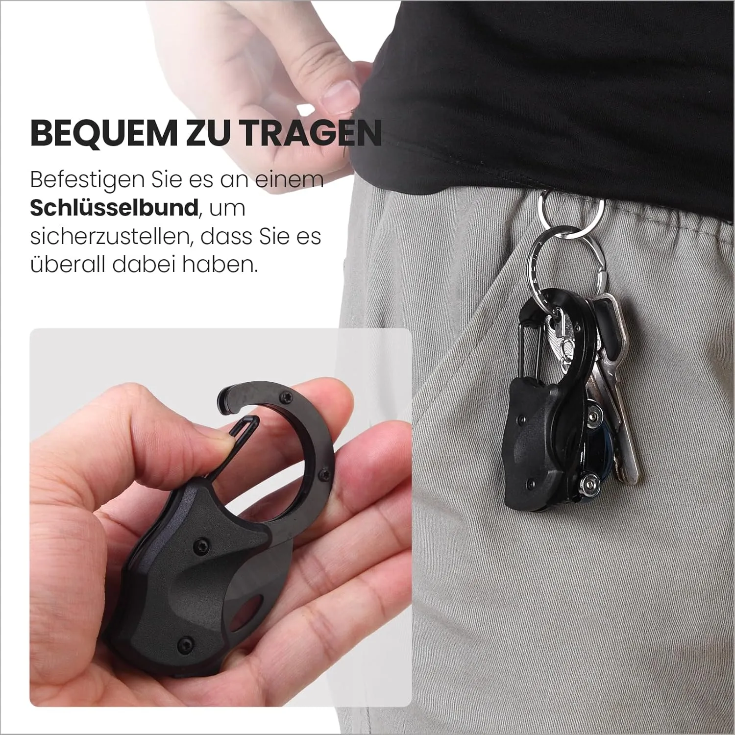 BEEK Llavero Cuchillo Negro  Cuchillo Plegable Pequeño  Regalos para Hombres  Cuchillo EDC Plegable  Mini Cuchillo de Bolsillo  