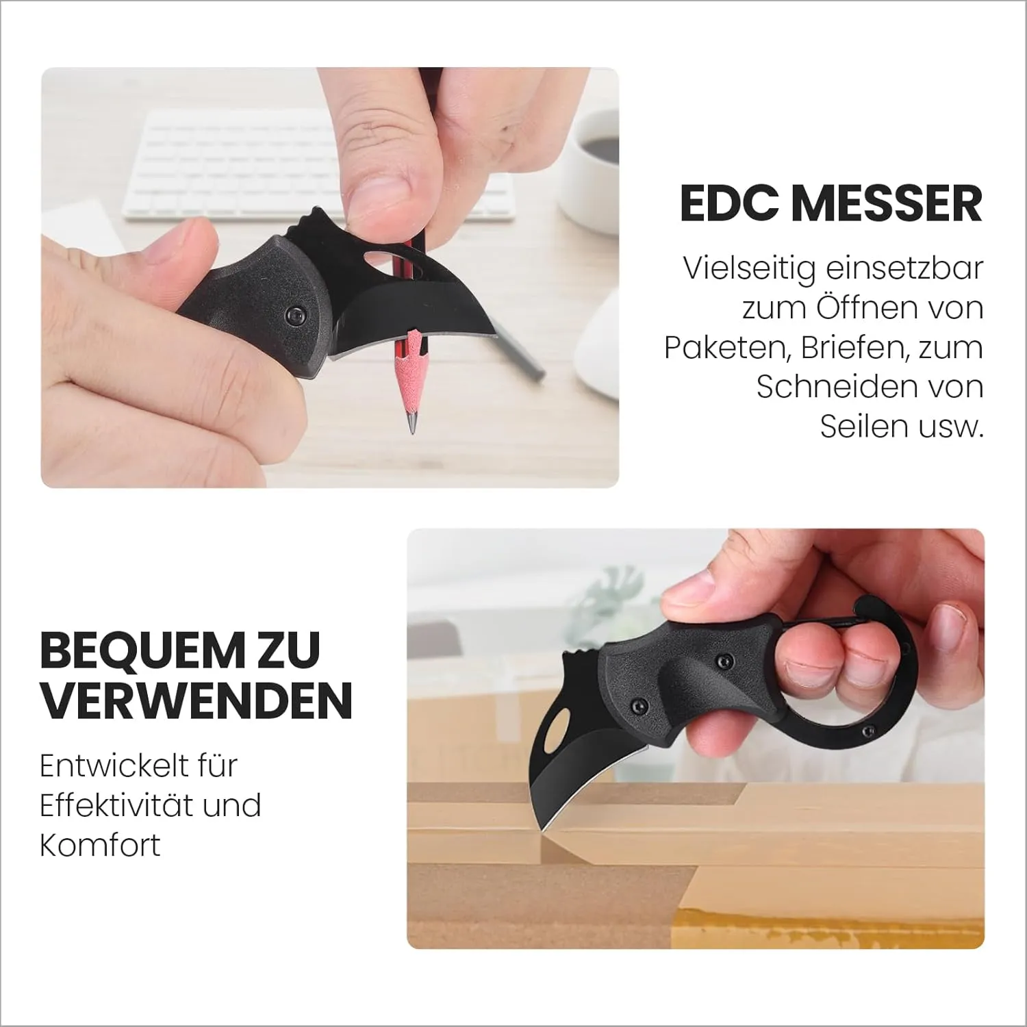 BEEK Llavero Cuchillo Negro  Cuchillo Plegable Pequeño  Regalos para Hombres  Cuchillo EDC Plegable  Mini Cuchillo de Bolsillo  