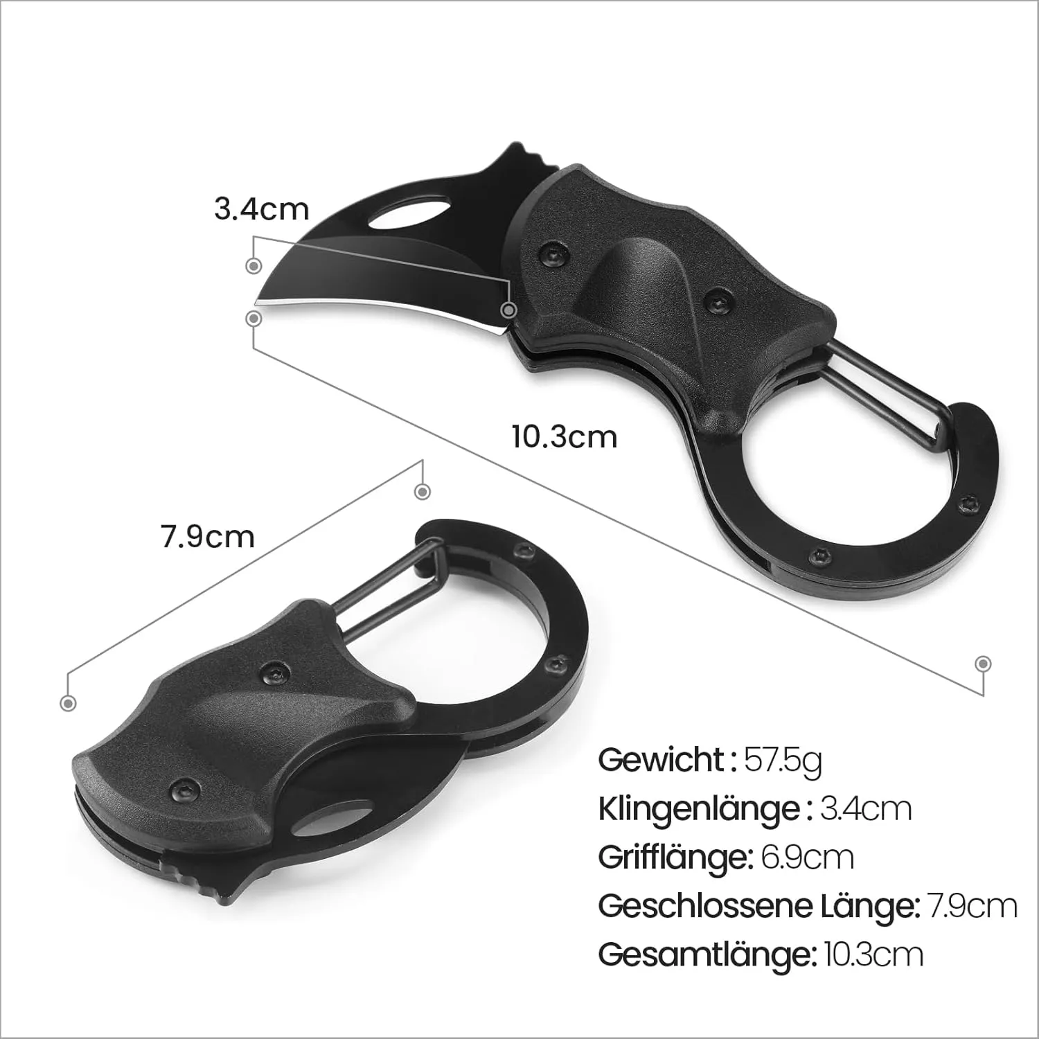 BEEK Llavero Cuchillo Negro  Cuchillo Plegable Pequeño  Regalos para Hombres  Cuchillo EDC Plegable  Mini Cuchillo de Bolsillo  