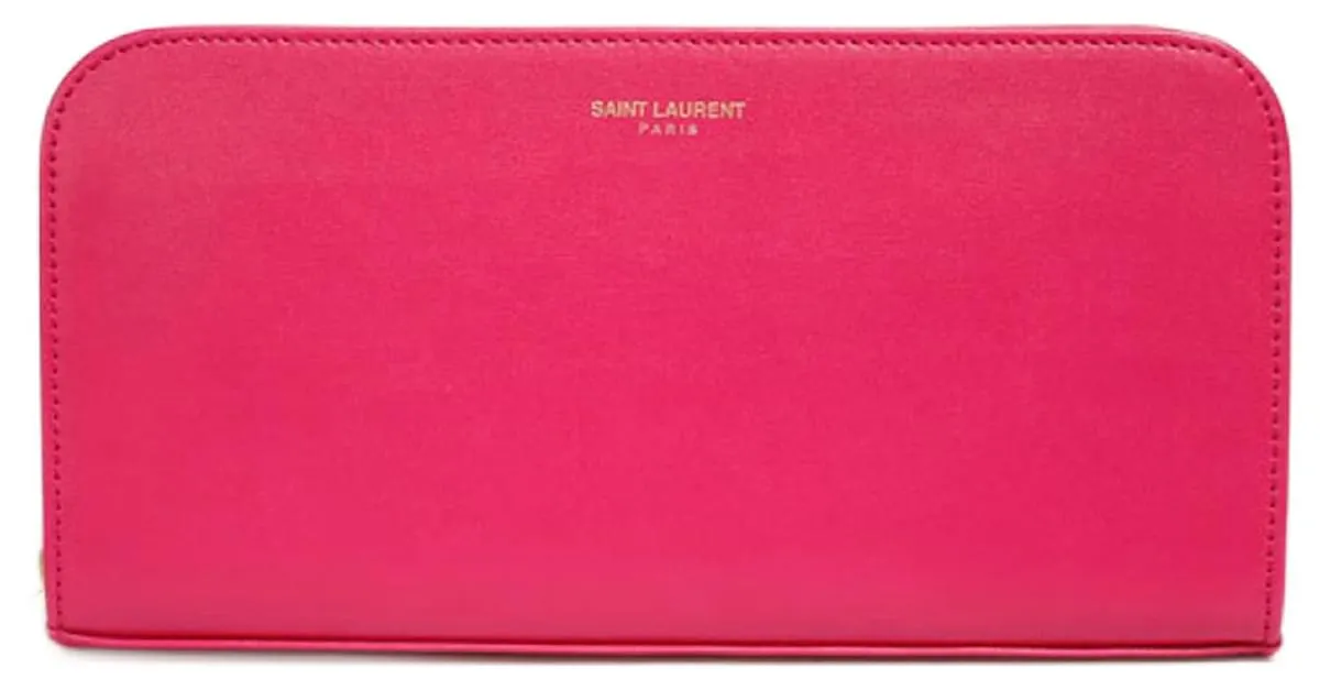 Billetera redonda fucsia Saint Laurent 
