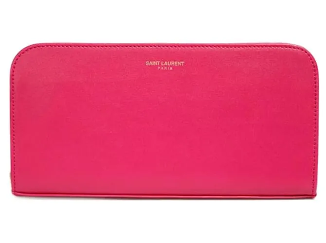 Billetera redonda fucsia Saint Laurent 