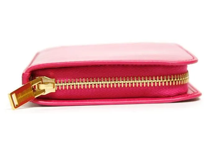 Billetera redonda fucsia Saint Laurent 