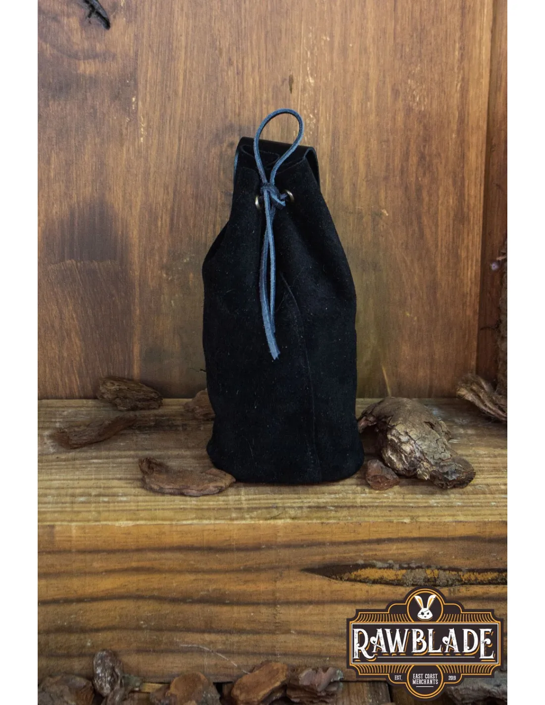 BOLSA DE TUBO ADVENTURER EN PIEL DE GAMUZA  NEGRO