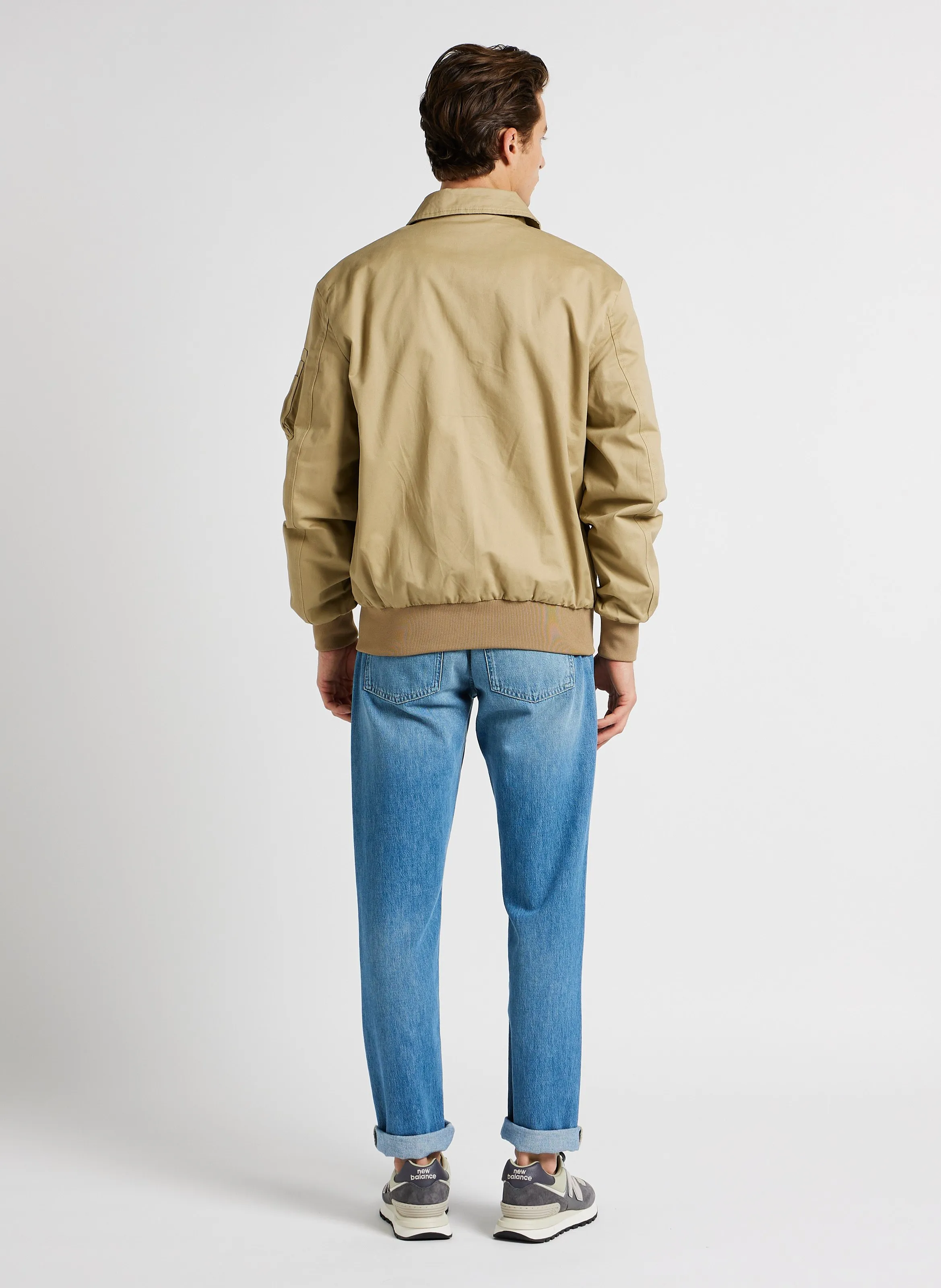 BOMBERS ORIGINAL HUMMING  CHAQUETA CON CREMALLERA DE ALGODóN Y BORDES DE CANALé EN BEIGE