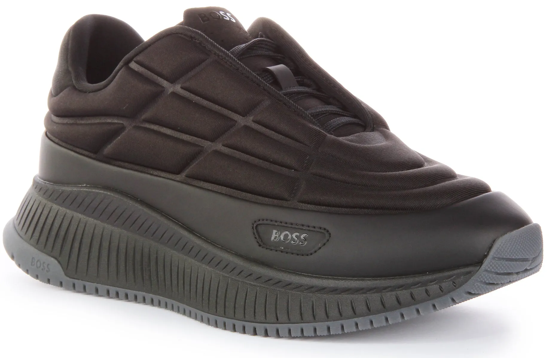 Boss HFNE Zapatillas Inteligentes de Textil para Hombres con Cordones de Neopreno, en Negro