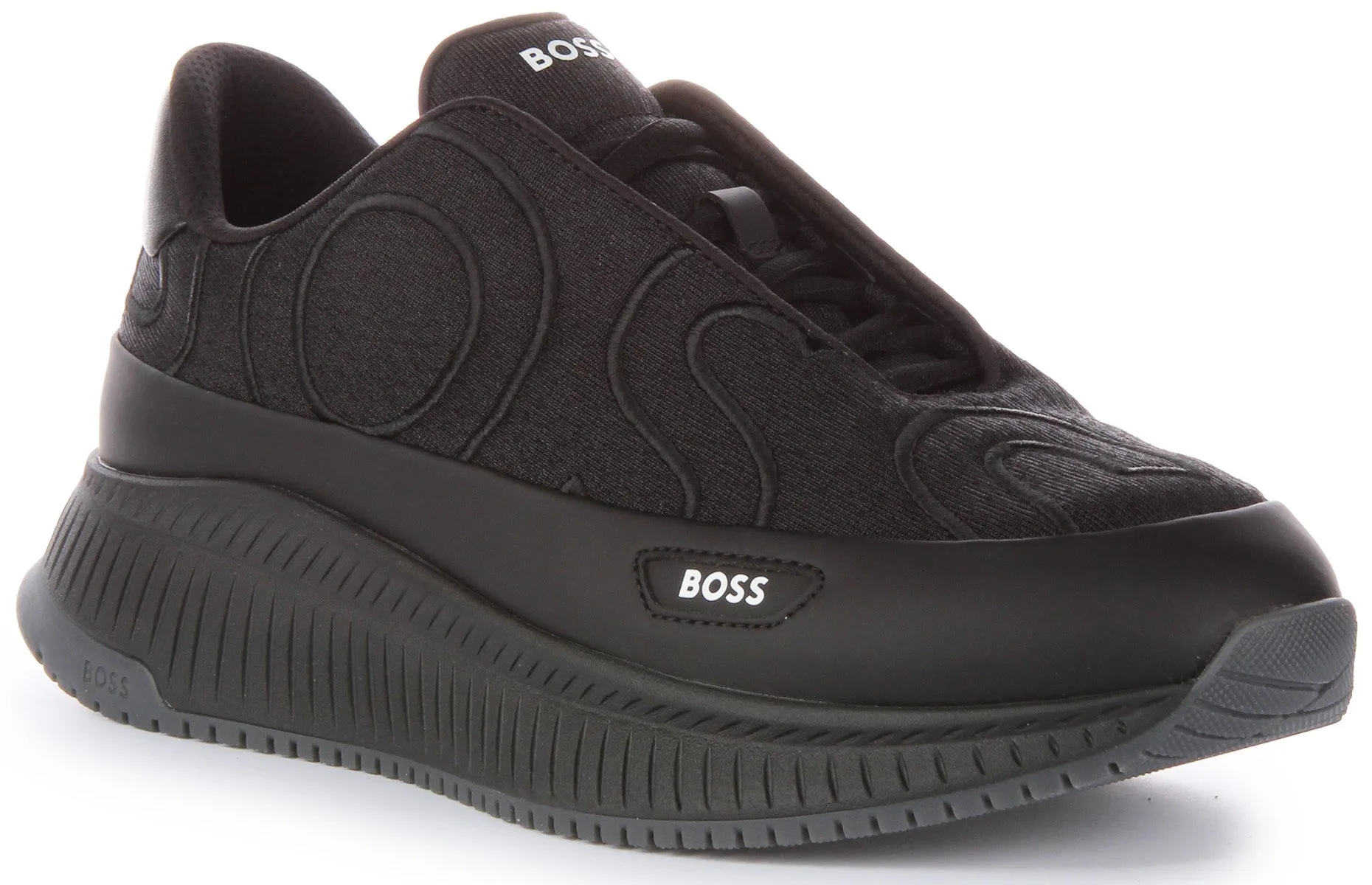 Boss HFNE Zapatillas Inteligentes de Textil para Hombres con Cordones de Neopreno, en Negro