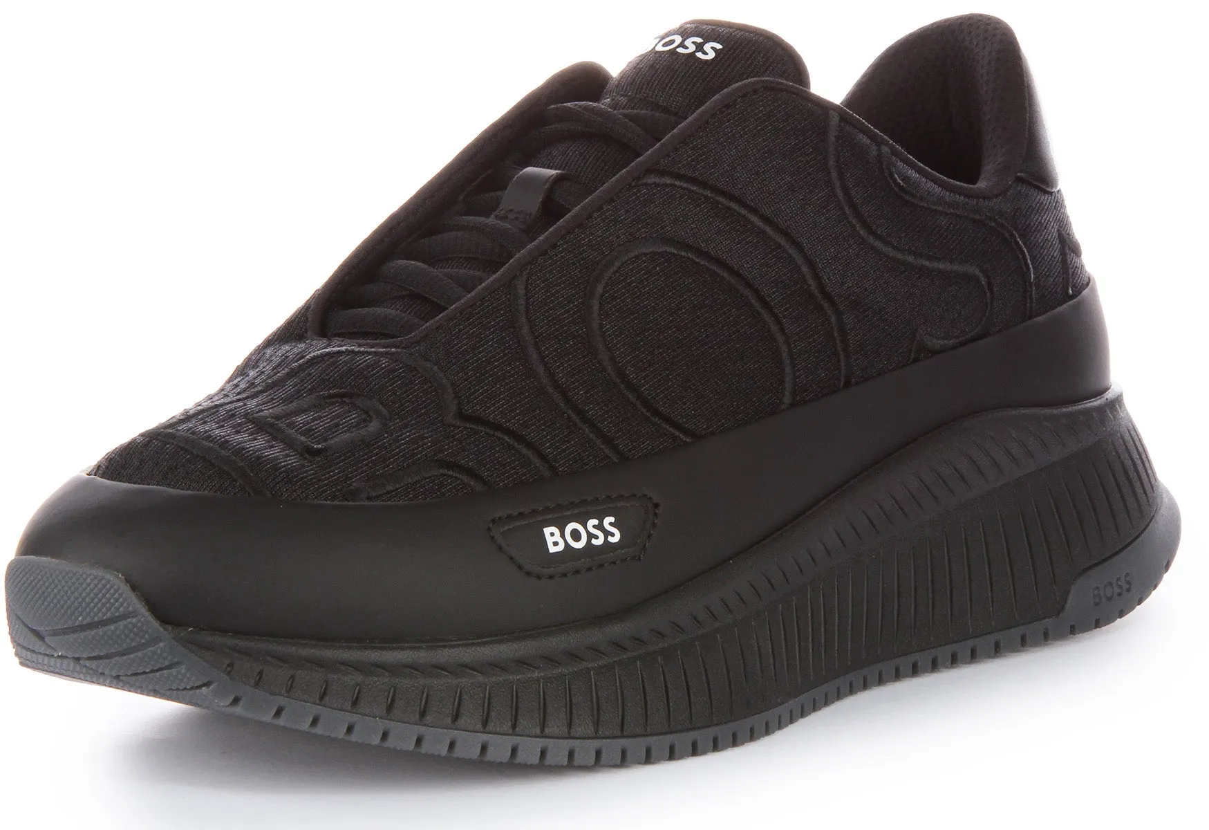 Boss HFNE Zapatillas Inteligentes de Textil para Hombres con Cordones de Neopreno, en Negro