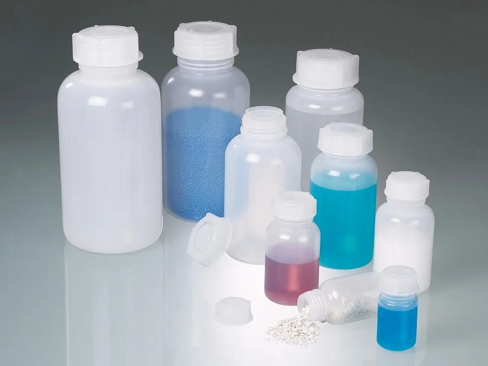 Botella de cuello ancho de PP transparente, 100 ml, pack 96 uds.