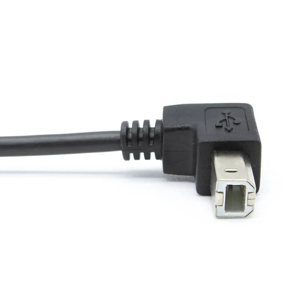 Cable USB 2.0 Para Impresora Tipo B Macho Acodado 90 1 M Negro