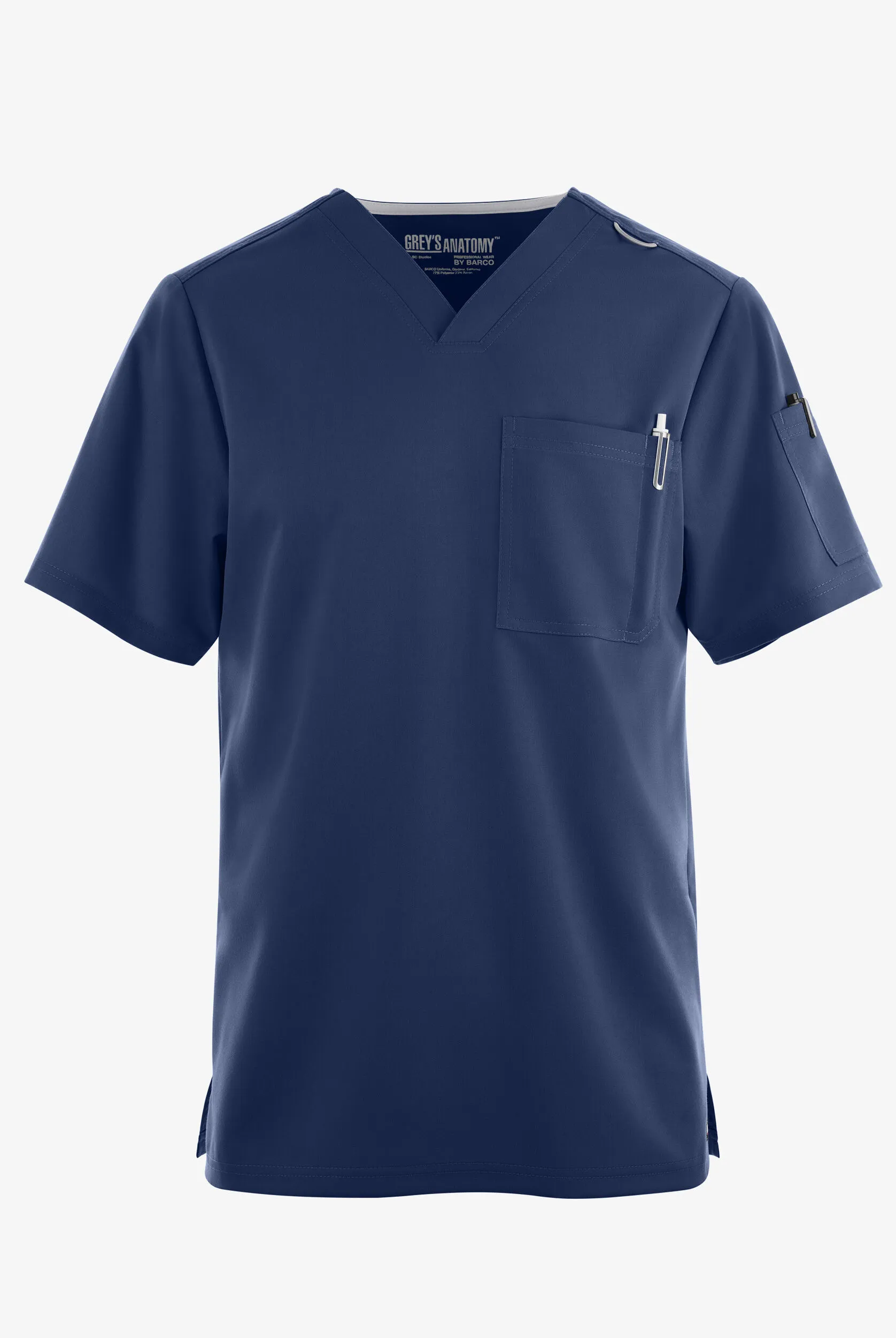 Camisa médica Grey's Anatomy Classic con cuello en V entrecruzado y 1 bolsillo para hombre