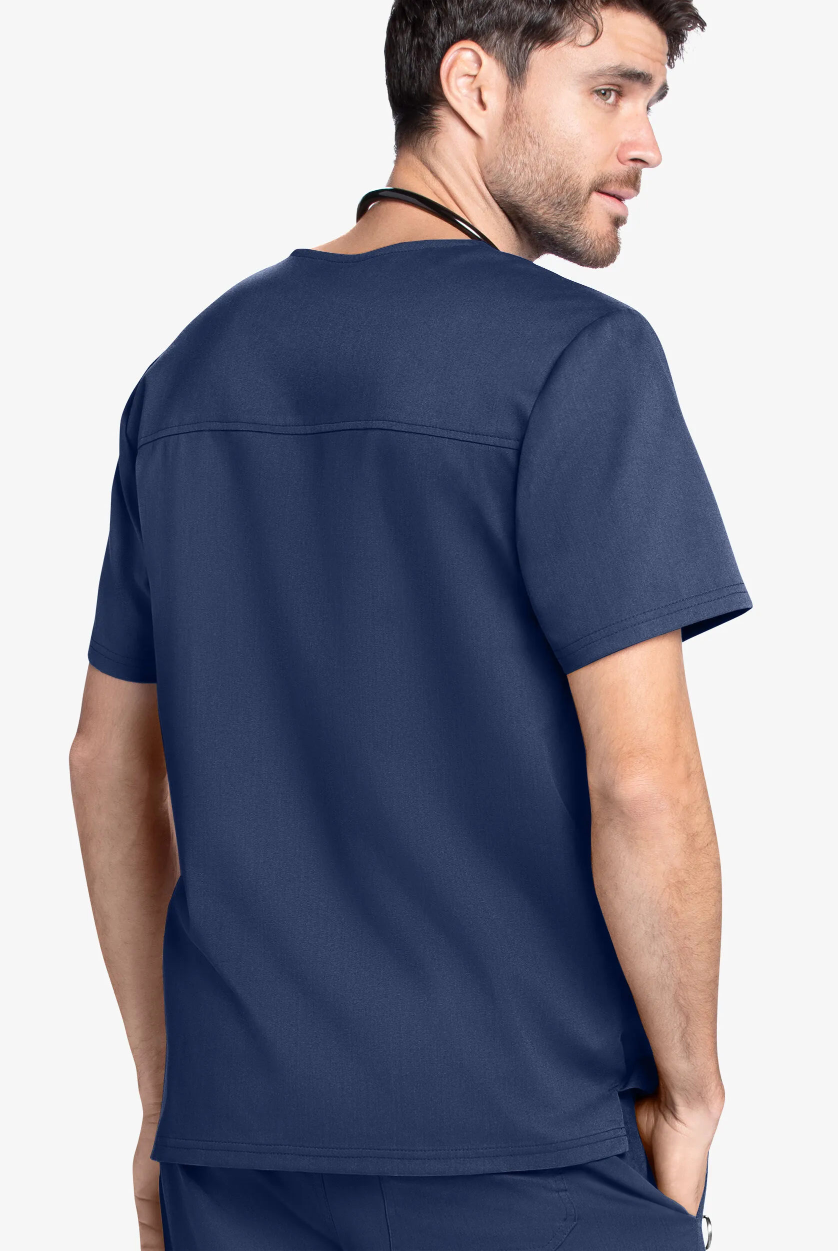Camisa médica Grey's Anatomy Classic con cuello en V entrecruzado y 1 bolsillo para hombre