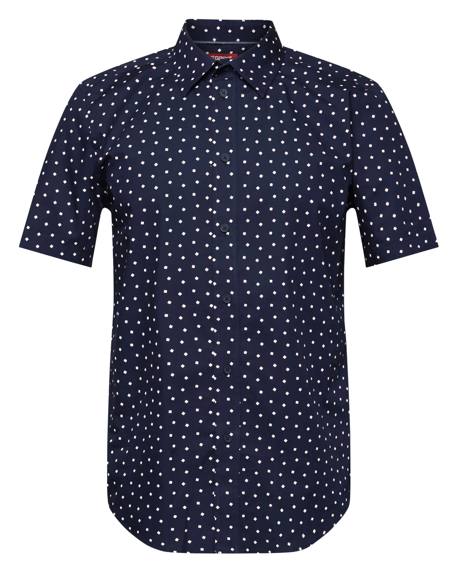 Camisa slim fit de algodón estampada con cuello clásico en azul