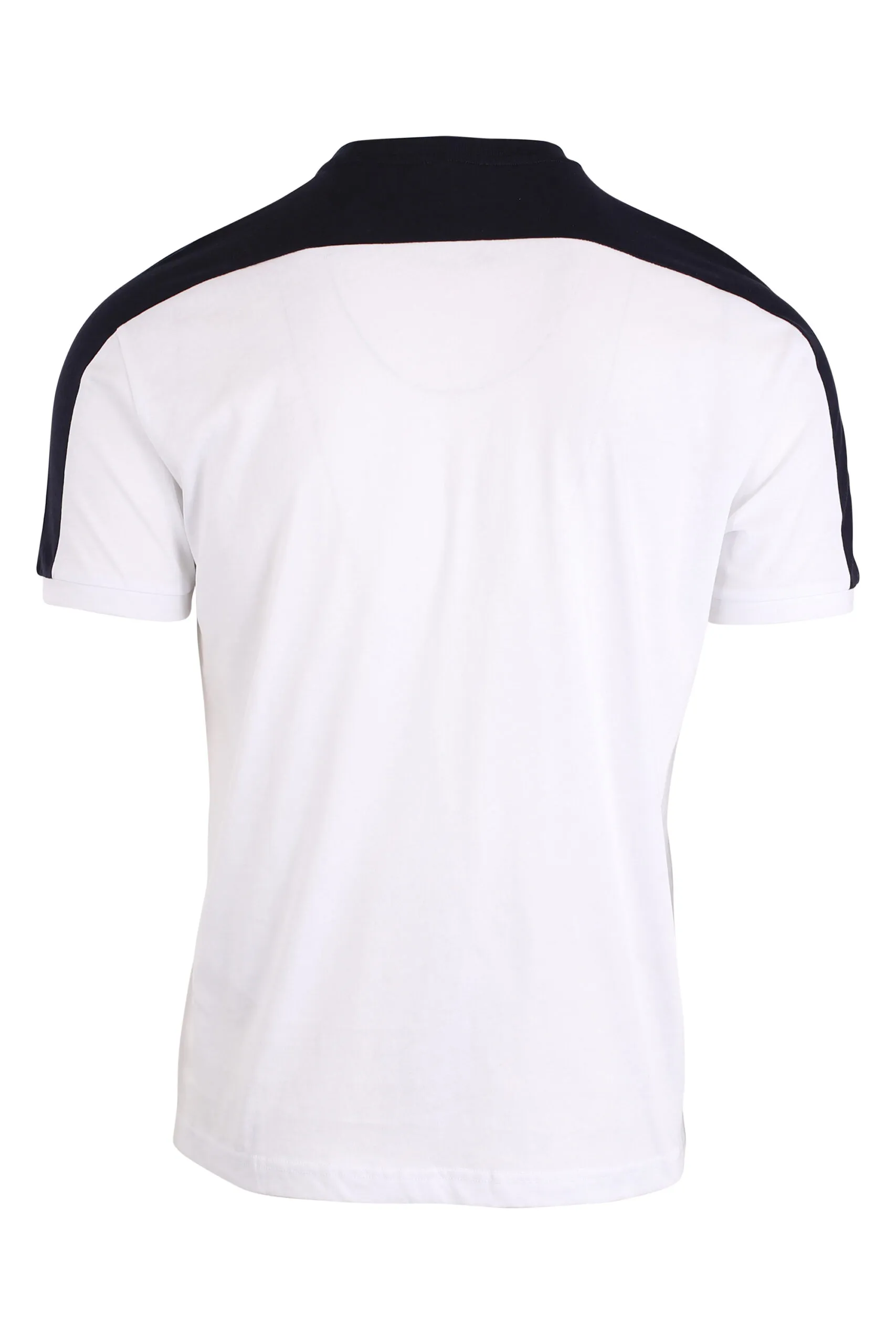 Camiseta blanca bicolor y maxilogo 