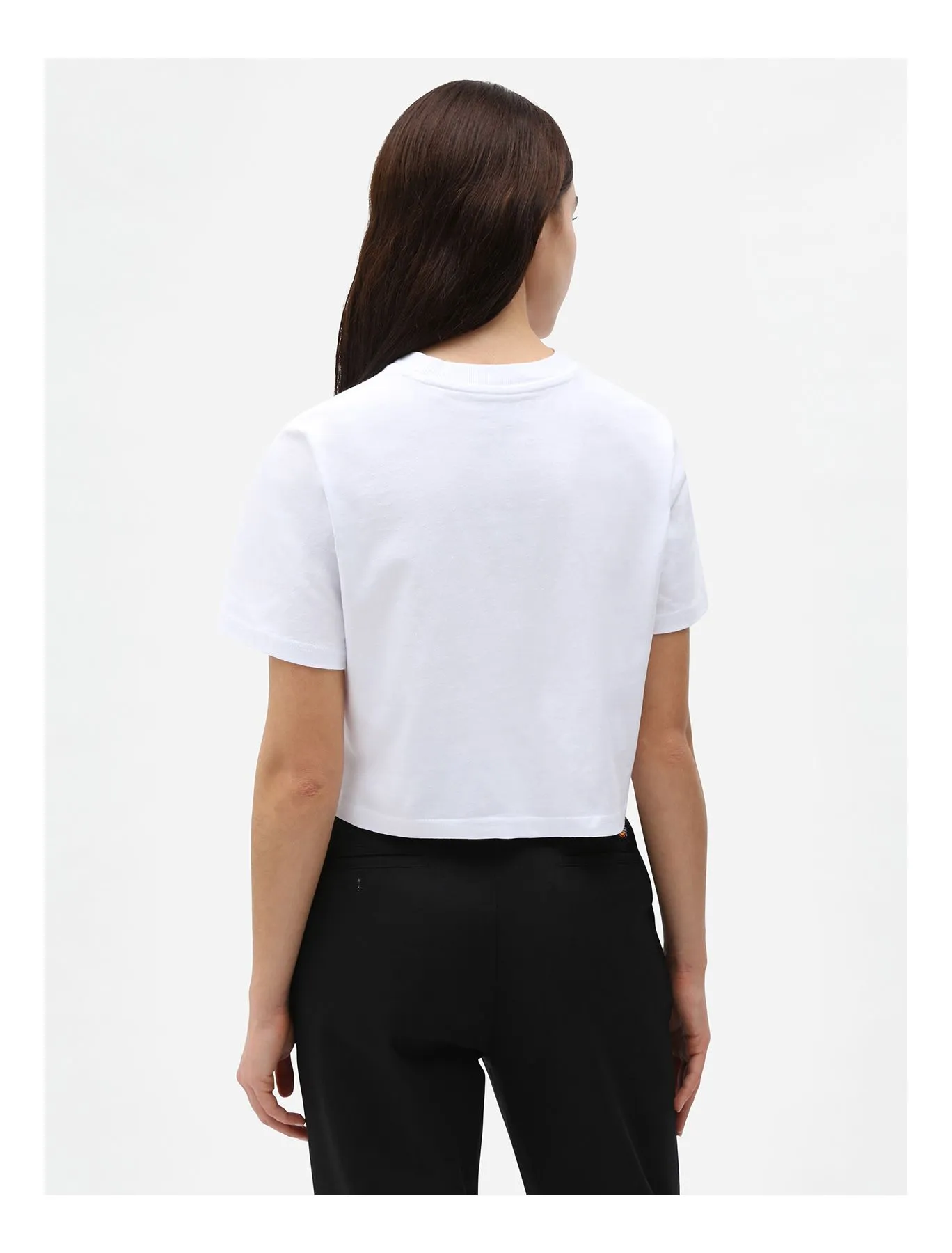 Camiseta corta top DICKIES mujer manga corta básica Portedale crop W WHX WHITE Ref. DK0A4XDEWHX Blanca