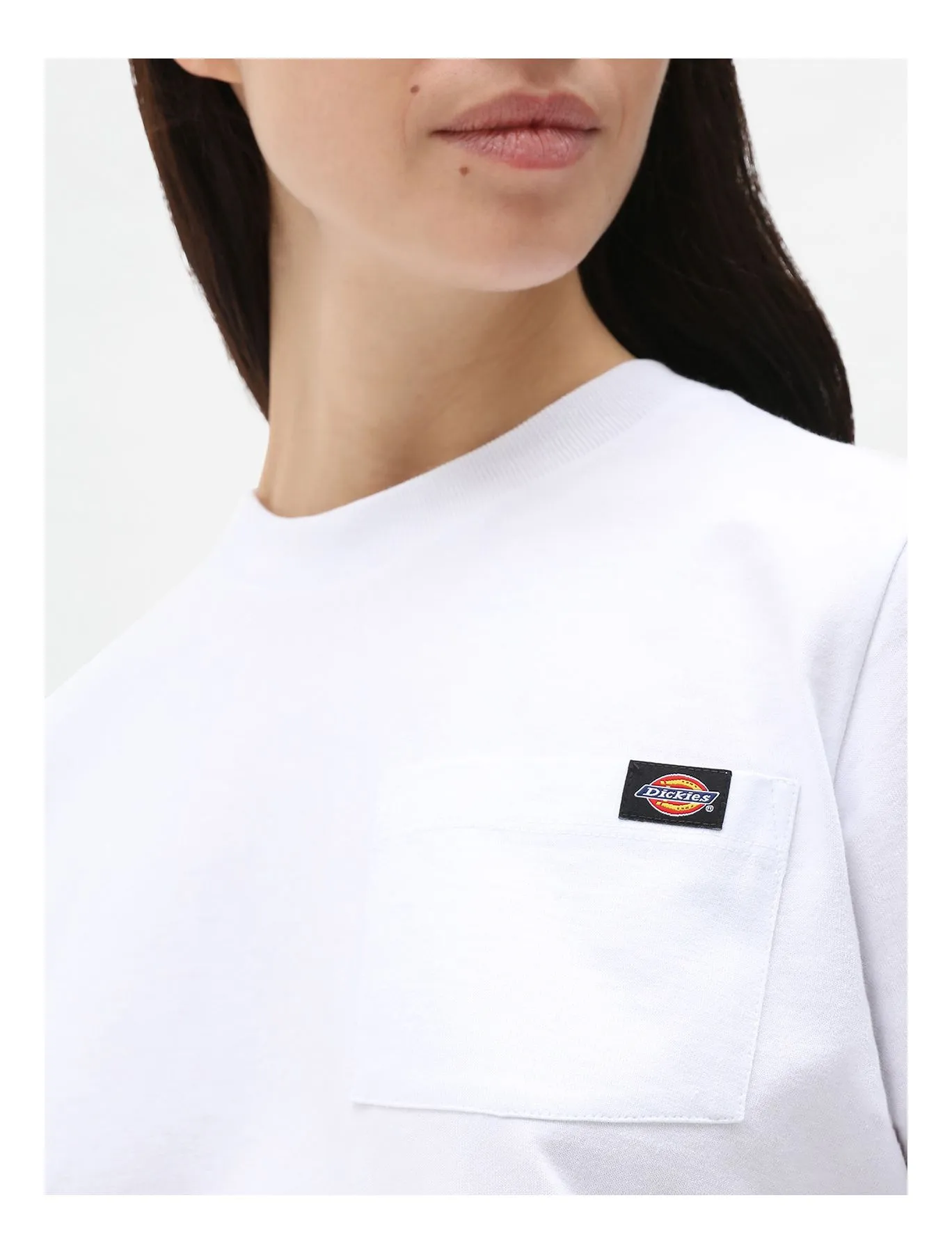 Camiseta corta top DICKIES mujer manga corta básica Portedale crop W WHX WHITE Ref. DK0A4XDEWHX Blanca