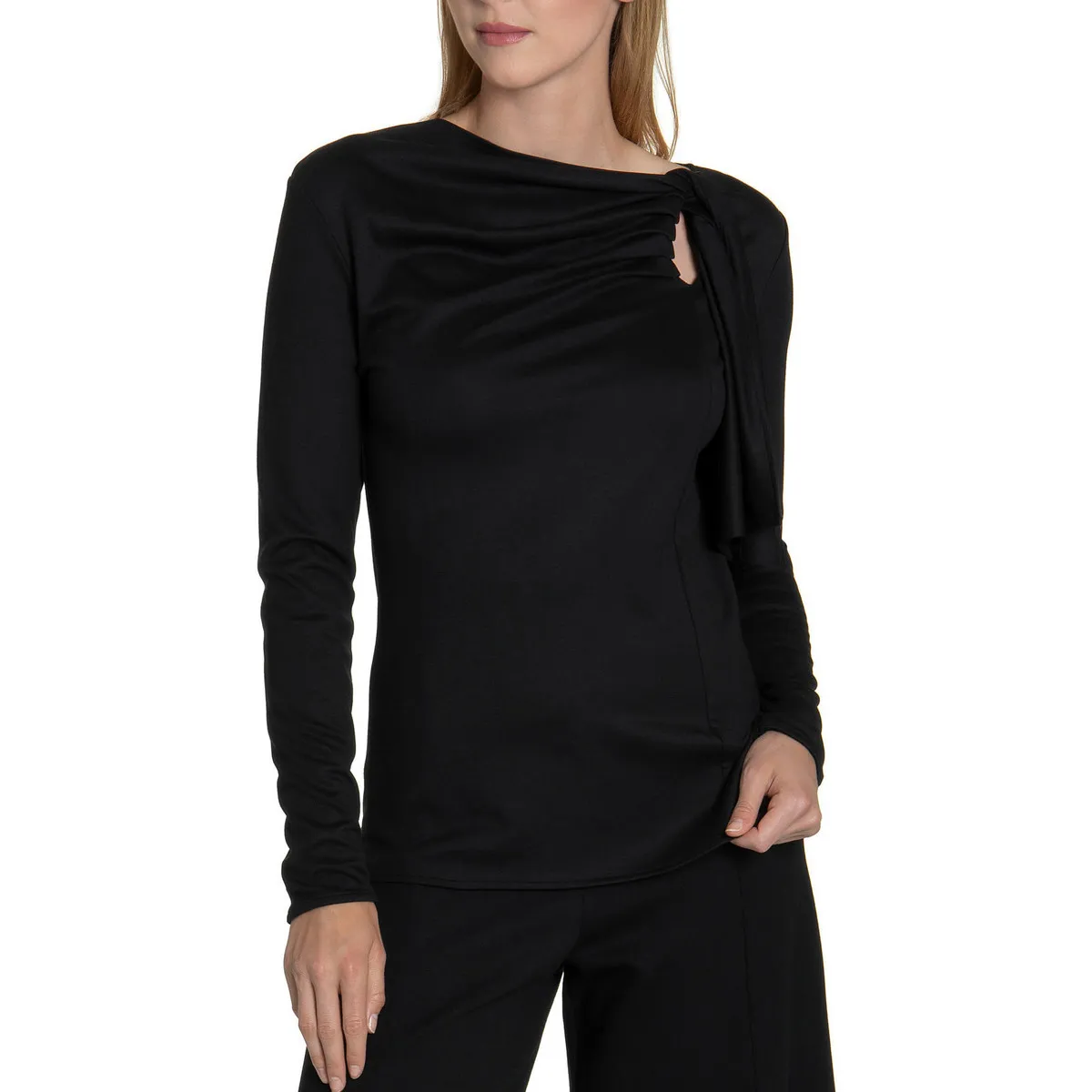 Camiseta de manga larga Giselle negra