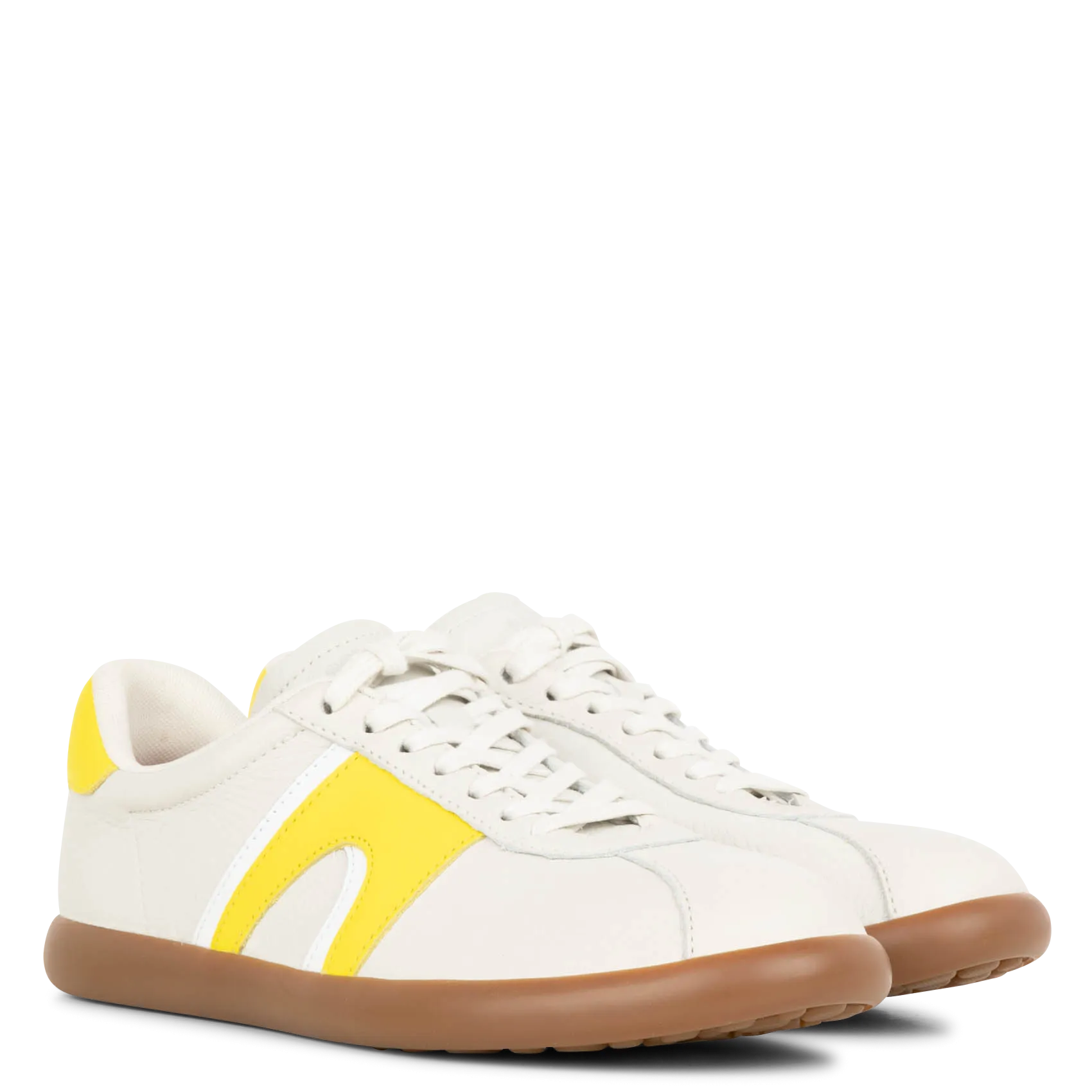 CAMPER PELOTAS  ZAPATILLAS BAJAS DE CUERO ATERCIOPELADO EN BLANCO