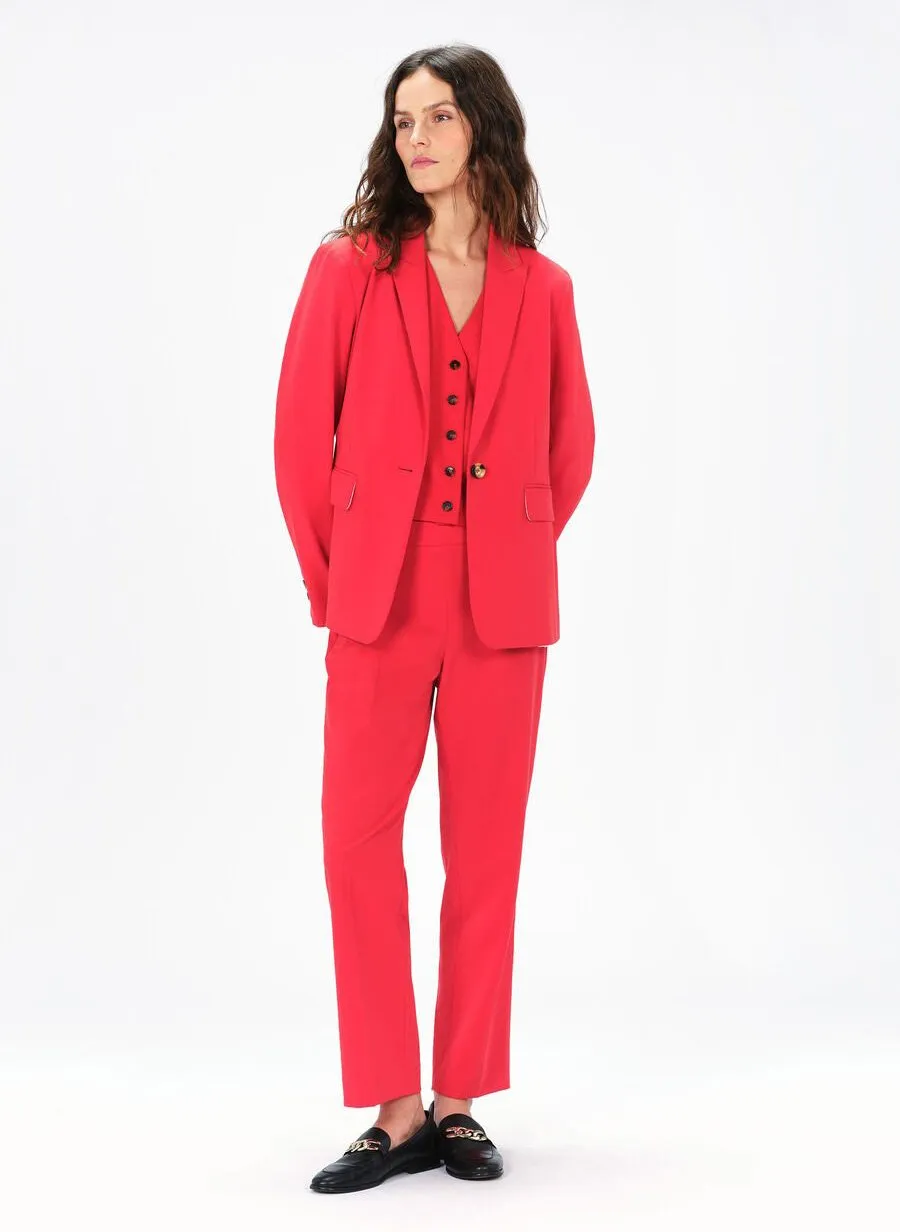 CAROLL VOLGA  CHAQUETA SASTRE RECTA EN ROJO