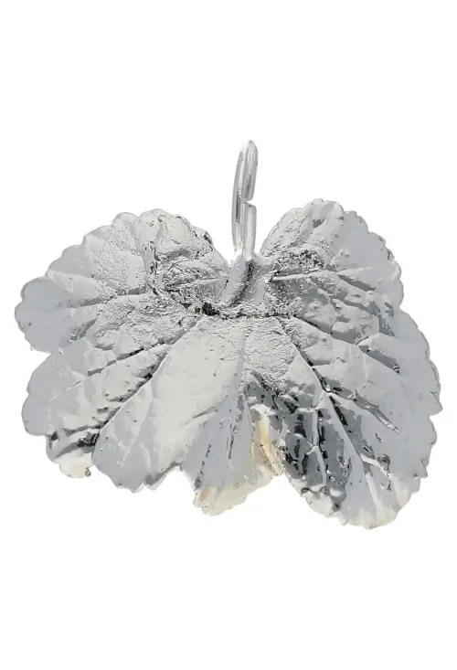 COLGANTE HOJA NATURAL DE PARRA BAñADA EN PLATA 270_PARRA44