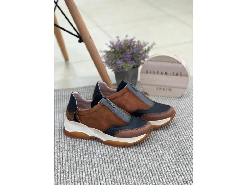 DEPORTIVO ANDES CON SUELA DE VOLUMEN HI222170 HISPANITAS EN COLOR CUERO