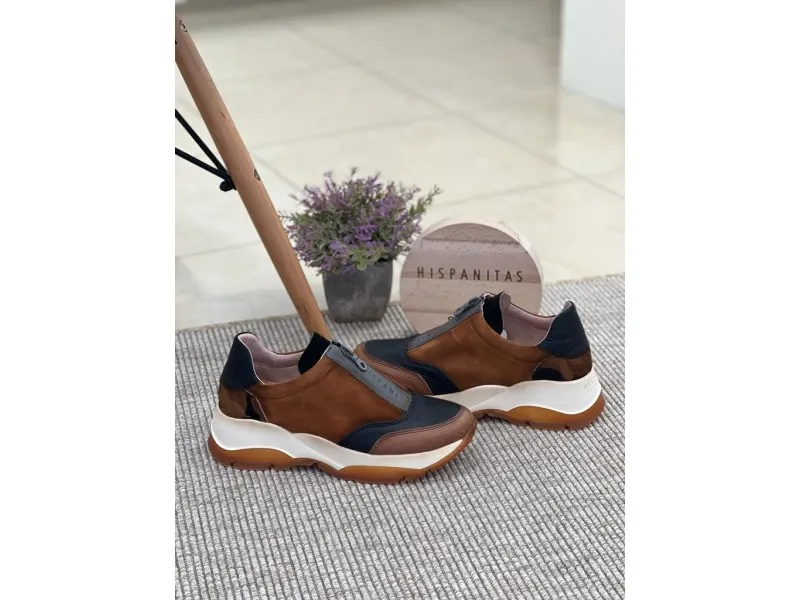 DEPORTIVO ANDES CON SUELA DE VOLUMEN HI222170 HISPANITAS EN COLOR CUERO
