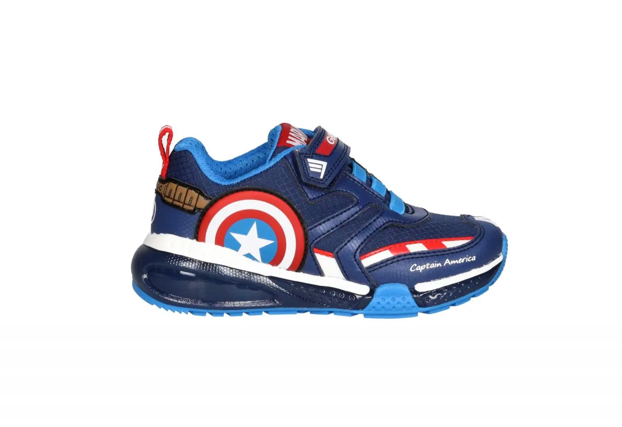 Deportivo Velcro/cordon Elastico Azul/rojo Capitan America Luces