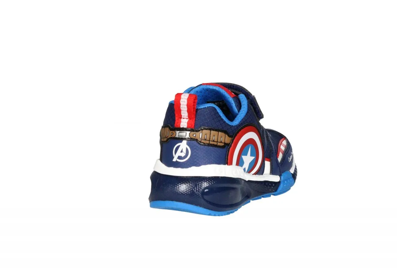 Deportivo Velcro/cordon Elastico Azul/rojo Capitan America Luces