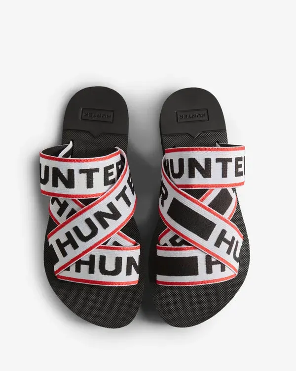 ENVUELTO CHANCLAS HUNTER ELASTIC CROSSOVER LOGO MUJER NEGRAS | 908THEQYK – CHANCLAS