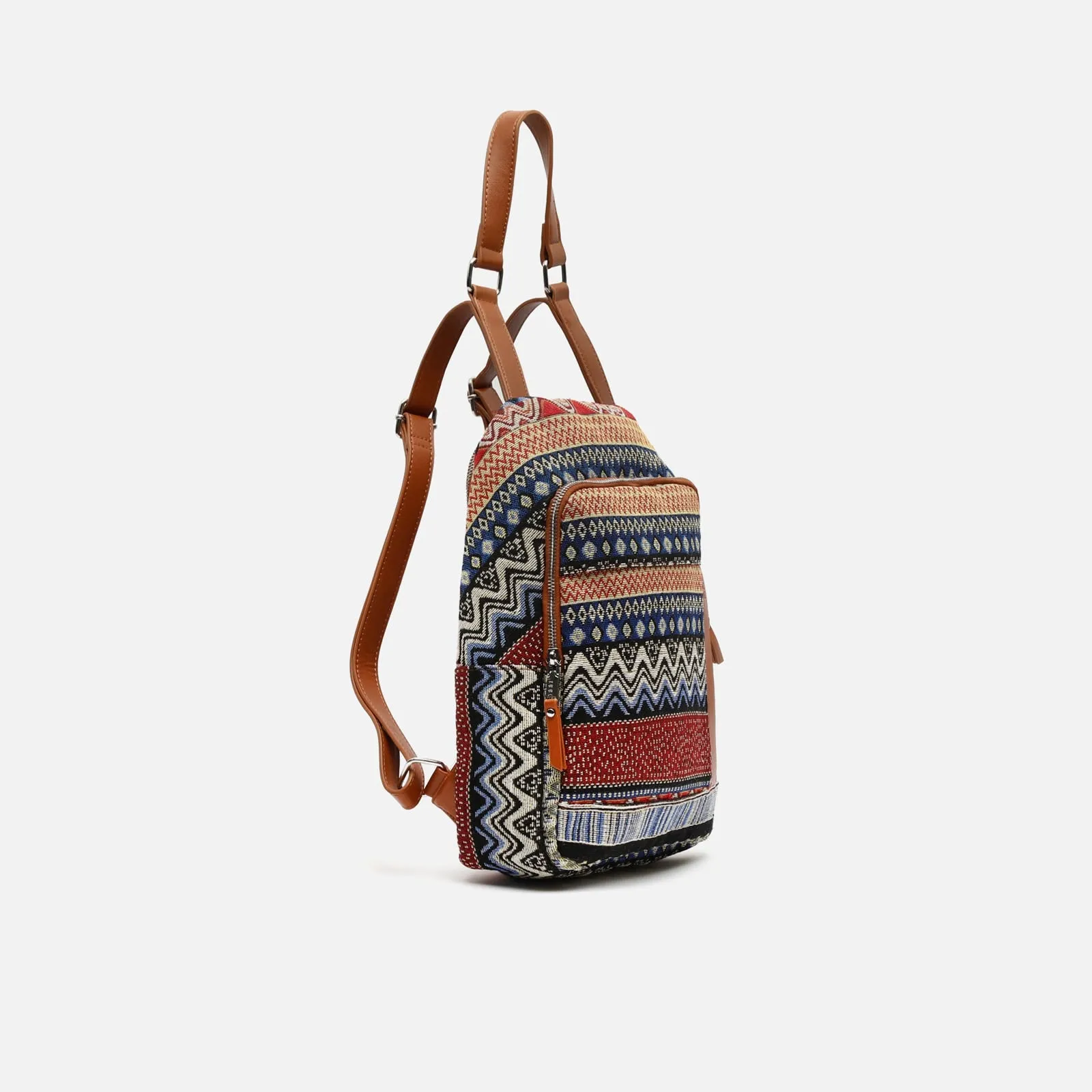 Eusebio mochila antirrobo con estampado jacquard