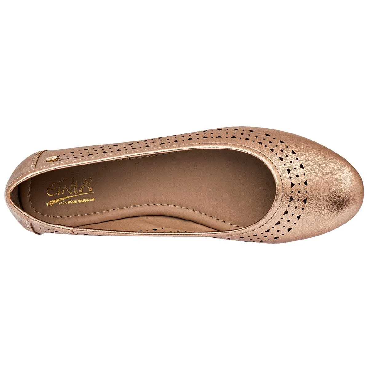 Flats Exterior Piel sintética Color Oro Para Mujer De RBCOLLECTION