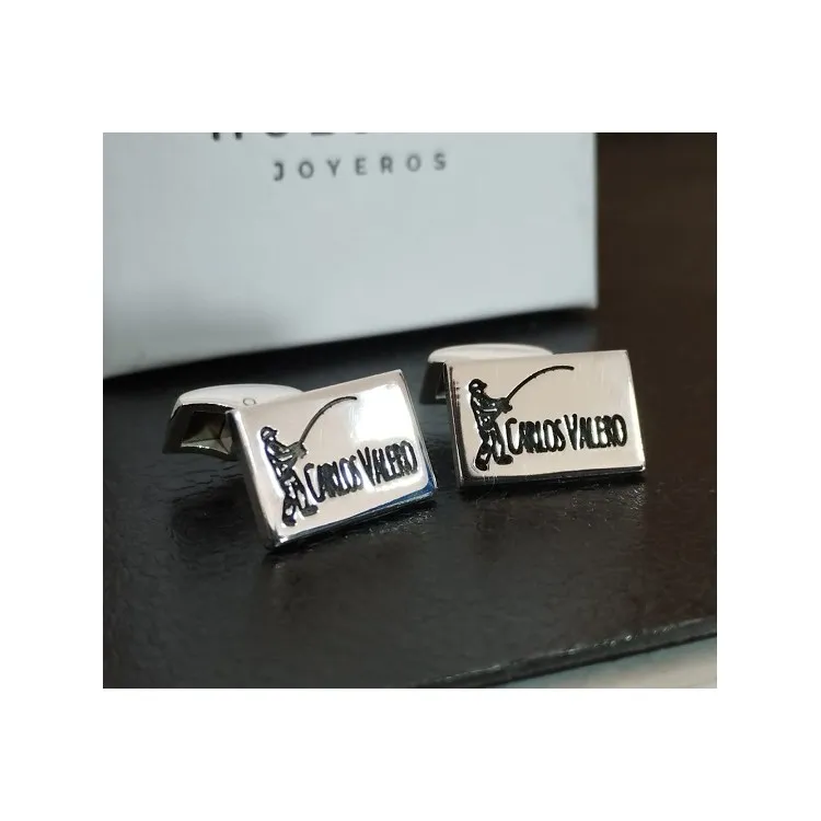 Gemelos de plata Rectangulares personalizables
