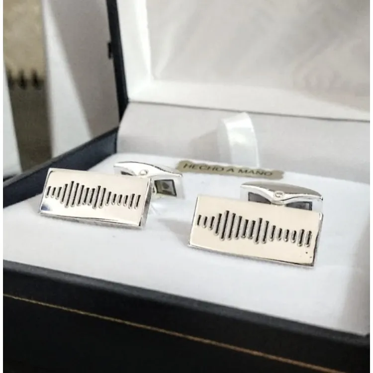 Gemelos de plata Rectangulares personalizables