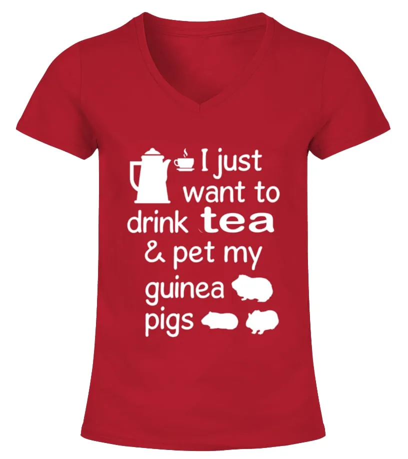 Guinea Pig Tshirt Camiseta cuello pico Mujer