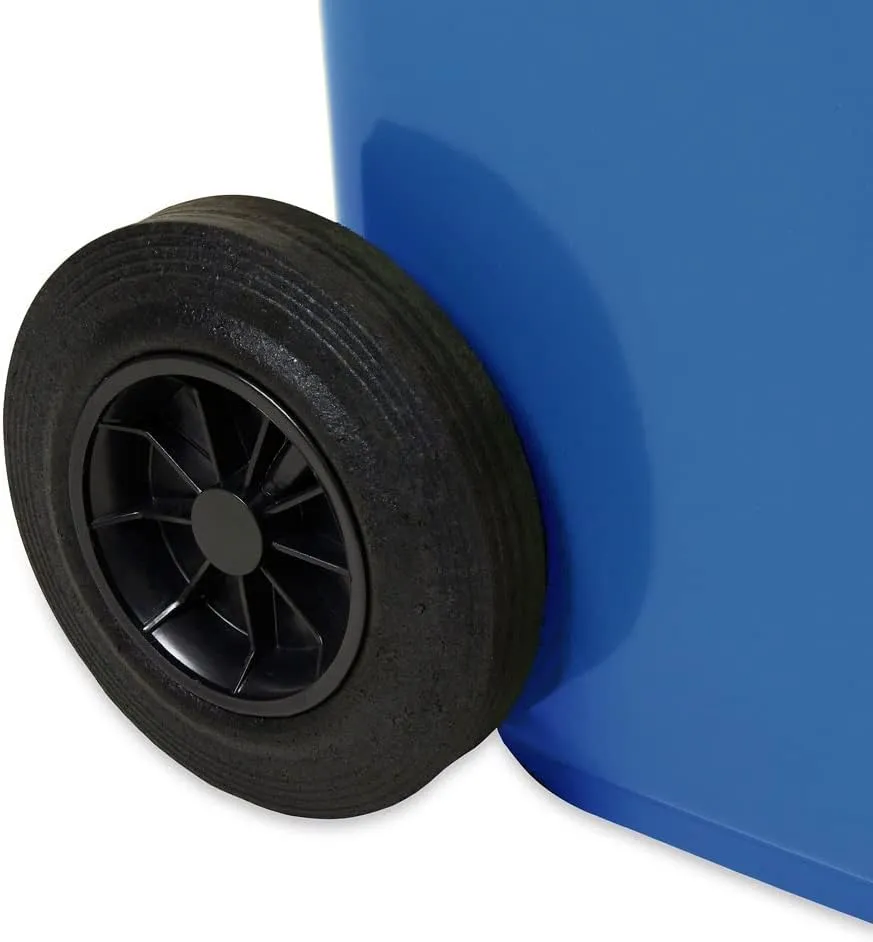 Jestic Cubo de Basura 120L con Ruedas de Goma Silenciosas para Recogida Diferenciada  Reciclaje Interior/Exterior EN840 (Azul  1