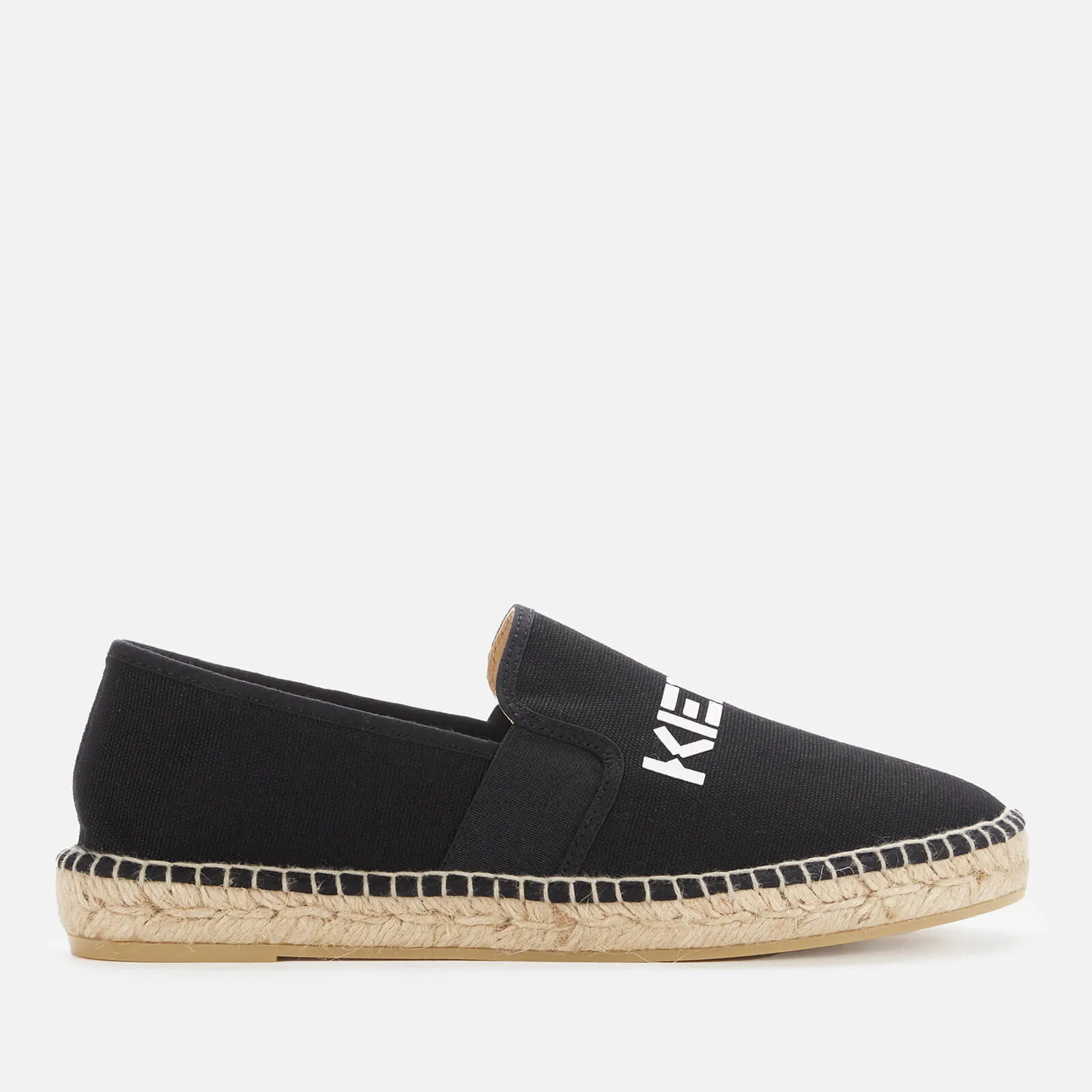KENZO WOMEN'S LOGO ELASTIC ESPADRILLES  BLACK  UK 6