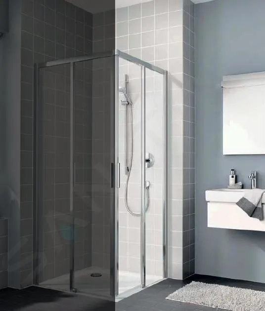 KERMI CADA XS  PUERTA DE DUCHA C2R, 110X200 CM, DERECHA, PLATA BRILLANTE/CRISTAL TRANSPARENTE CKC2R11020VPK