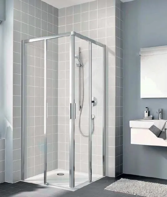 KERMI CADA XS  PUERTA DE DUCHA C2R, 110X200 CM, DERECHA, PLATA BRILLANTE/CRISTAL TRANSPARENTE CKC2R11020VPK