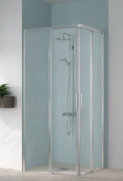 KERMI CADA XS  PUERTA DE DUCHA C2R, 110X200 CM, DERECHA, PLATA BRILLANTE/CRISTAL TRANSPARENTE CKC2R11020VPK