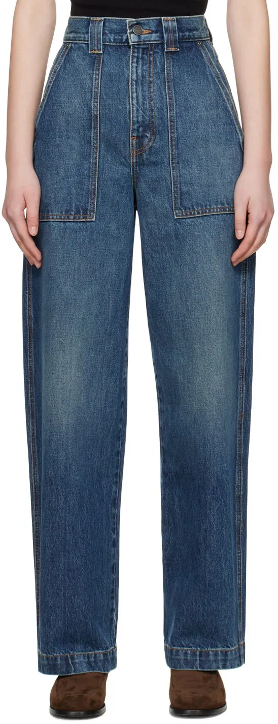 Khaite Blue 'The Hewitt' Jeans