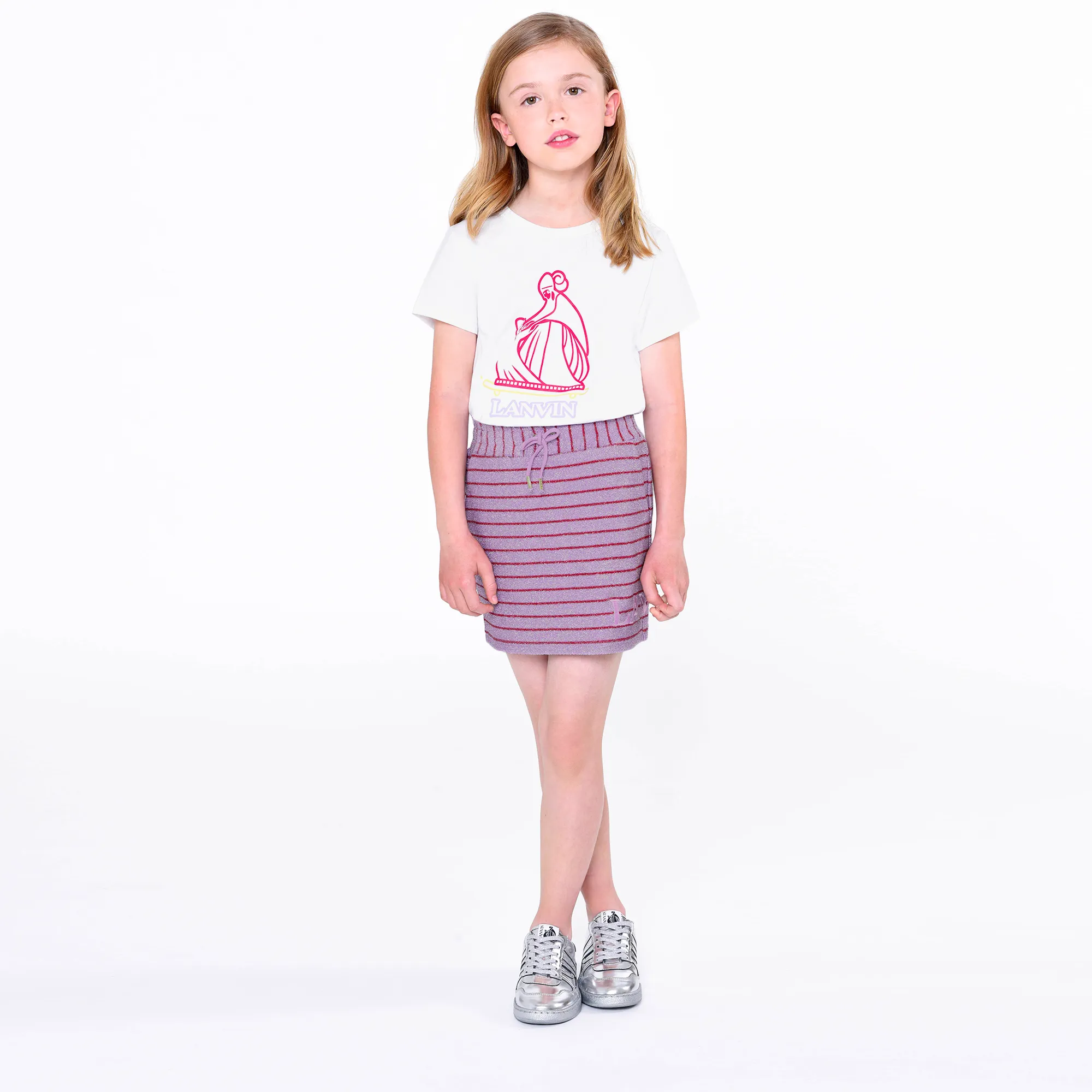 LANVIN Falda de muletón de rayas