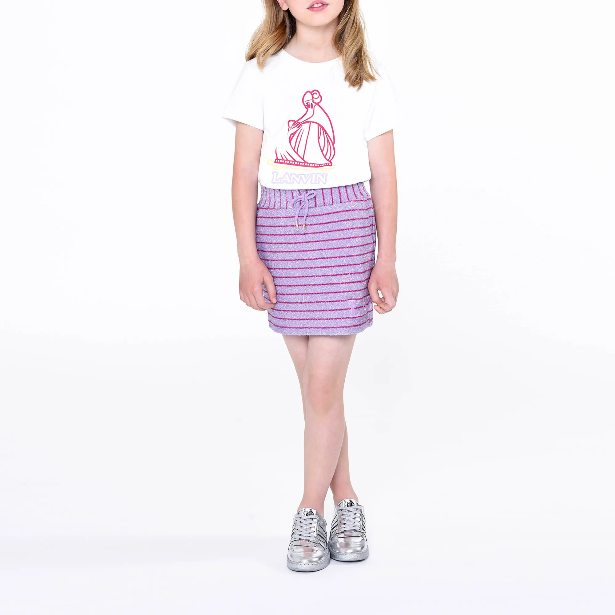 LANVIN Falda de muletón de rayas