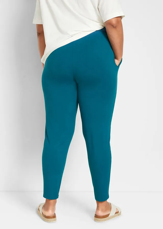 Ligero pantalón sin cierre con cómoda cintura de viscosa sostenible (2 pares) azul marino+gris moteado