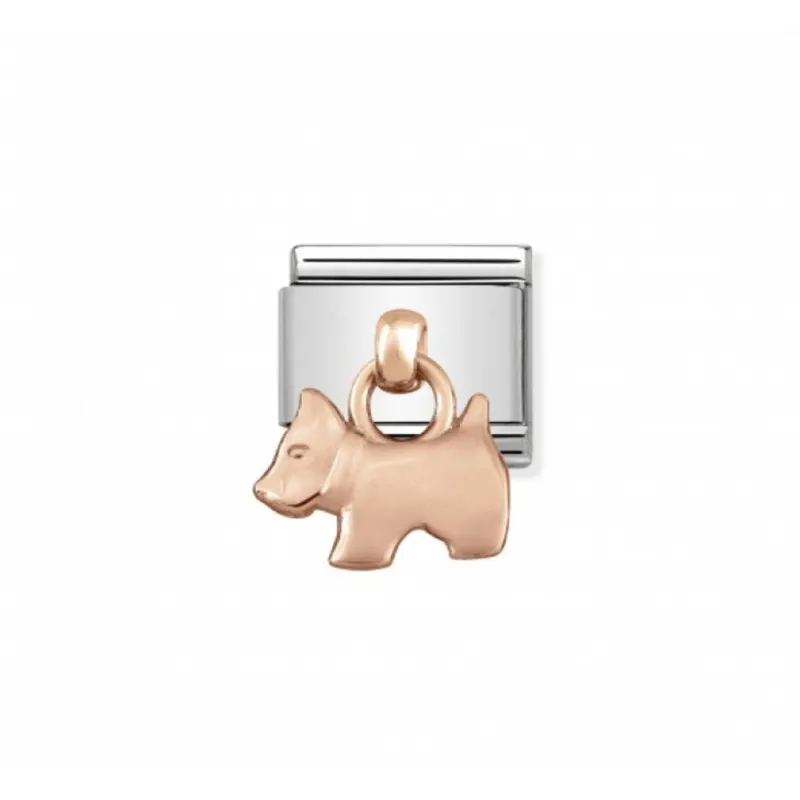 Link Nomination Acero y Oro Rosa "Perro" 431800 09