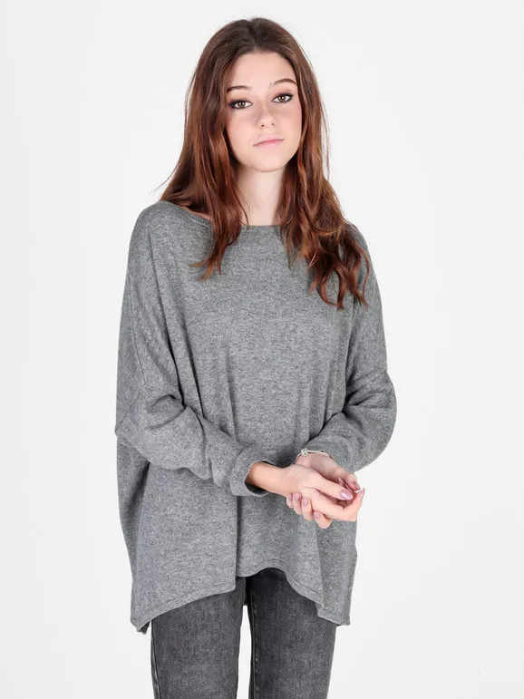 Made In Italy Jersey oversize de mujer en mezcla de cachemir y lana